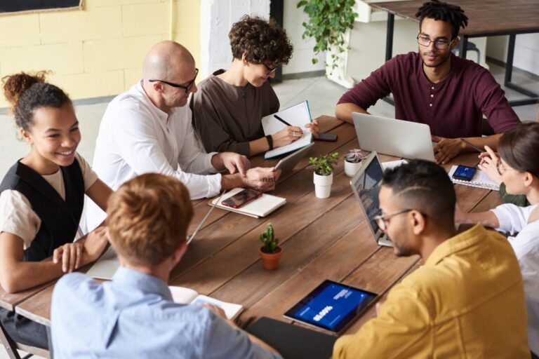 Diverse group of professionals in a meeting