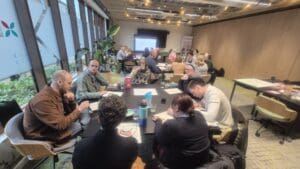 North of Tyne Volunteering Event Large group of people in a room taking part in group discussions