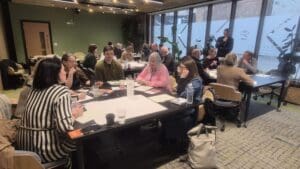 North of Tyne Volunteering Event Large group of people in a room taking part in group discussions