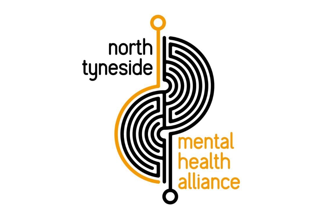 Mental Health Alliance Logo in Orange and Black swirls